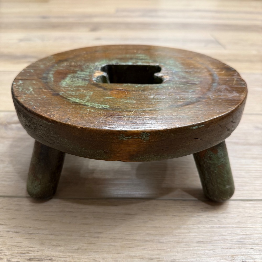 Rustic Wooden‎ Stool Vintage Farmhouse Accent Primitive Plant Stand Cabin Shabby